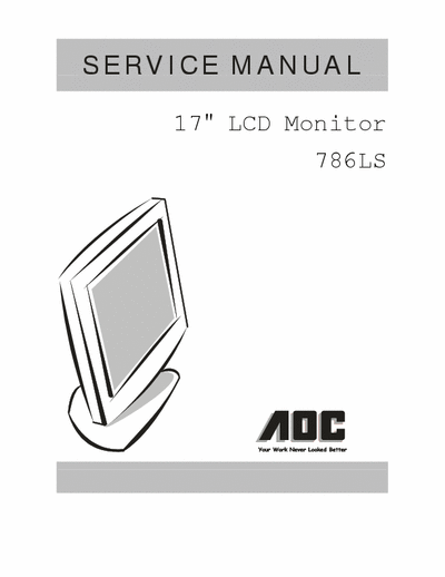 AOC 786LS AOC LCD Monitor 786LS Service Manual